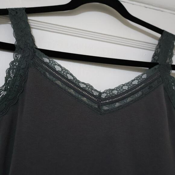 Vintage Abercrombie & Fitch Gray Lace Camisole Y2K Vampire Diaries Elena Gilbert - Picture 3 of 7